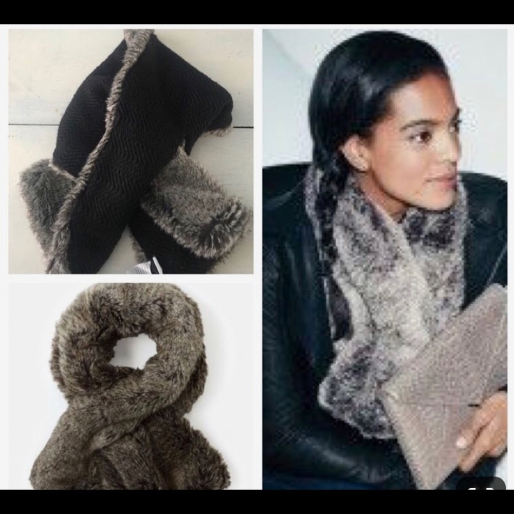 Stella & Dot NEW Faux fur reversible scarf